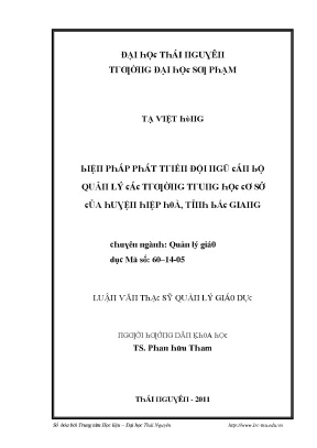Phát triển đội ngũ cán bộ quản lý trường trung học cơ sở