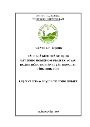 Đánh Giá Hiệu Quả Sử Dụng Đất Nông Nghiệp Tại Huyện Nho