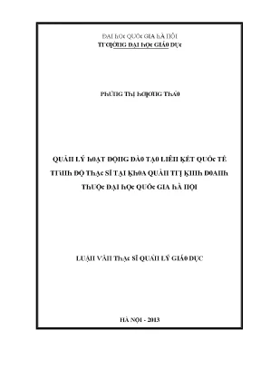 Quản lý đào tạo liên kết quốc tế trình độ thạc sĩ tại