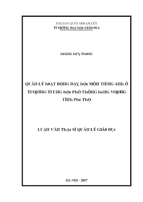 Quản lý hoạt động dạy học môn Tiếng Anh tại Đại học Quốc
