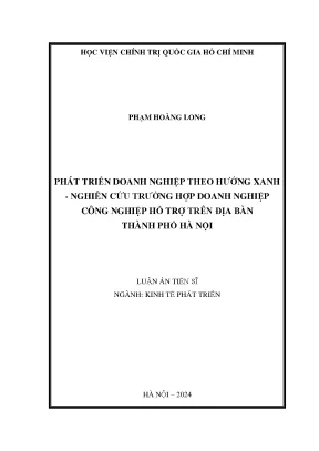 Phát Triển Doanh Nghiệp Hướng Xanh Tại Hà Nội: Nghiên