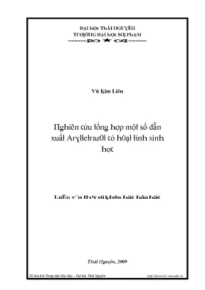 Nghiên cứu dẫn xuất aryltetrazol và hoạt tính sinh học