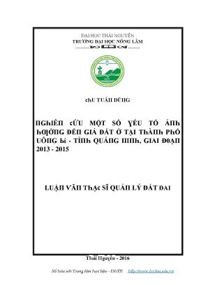 Nghiên cứu yếu tố ảnh hưởng đến giá đất tại thành phố
