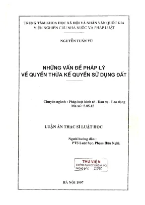 Những Vấn Đề Pháp Lý Về Quyền Thừa Kế Quyền Sử Dụng Đất