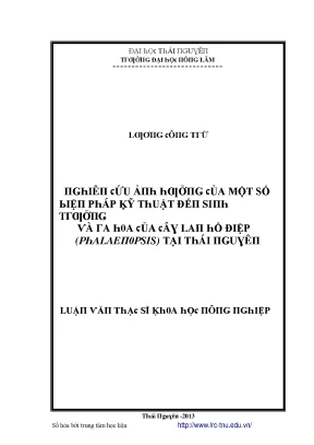 Nghiên cứu kỹ thuật đế sinh tại Thái Nguyên