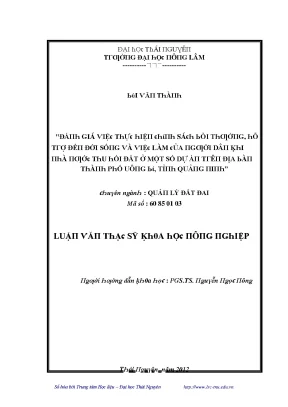 Đánh giá chính sách bồi thường đất đai tại Uông Bí,