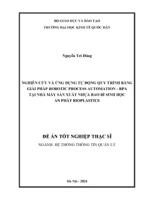Nghiên Cứu Ứng Dụng Robotic Process Automation (RPA) Tại