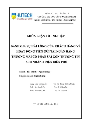 Đánh Giá Sự Hài Lòng Của Khách Hàng Về Dịch Vụ Tiền Gửi