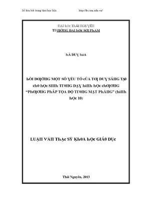 Yếu Tố Ảnh Hưởng Đến Tư Duy Sáng Tạo Trong Giáo Dục