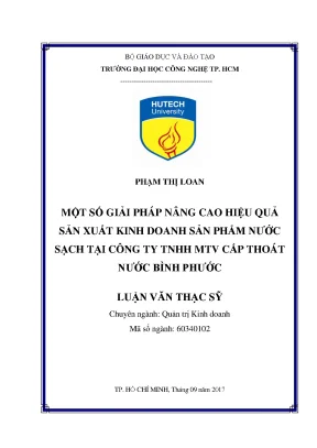 Giải Pháp Nâng Cao Hiệu Quả Kinh Doanh Nước Sạch Tại