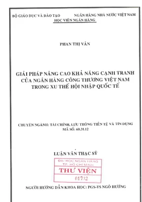 Giải pháp nâng cao khả năng cạnh tranh của ngân hàng