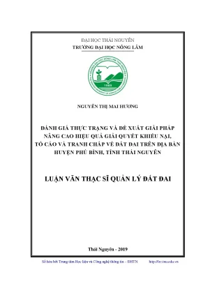 Giải Pháp Nâng Cao Hiệu Quả Giải Quyết Khiếu Nại Đất Đai