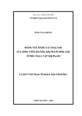Đánh Giá Năng Lực Dạy Học Sinh Viên Sư Phạm Sinh Học 