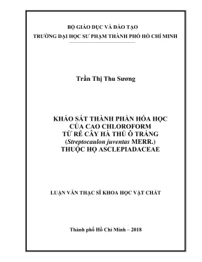 Nghiên cứu thành phần hóa học của cao chloroform từ rễ