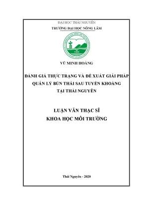Quản Lý Bùn Thải Sau Tuyển Khoáng Tại Thái Nguyên: Đánh