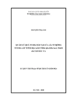 Quản lý đào tạo tại các trường trung cấp tỉnh Khánh Hòa 
