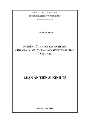 Nghiên cứu chính sách chi trả cho nhà quản lý công ty cổ