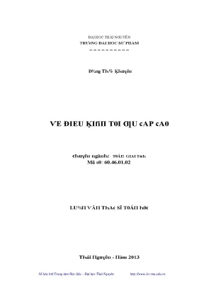 Điều Kiện Tối Ưu Cấp Cao Trong Nghiên Cứu