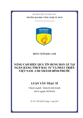 Nâng Cao Hiệu Quả Tín Dụng Bán Lẻ Tại Ngân Hàng BIDV