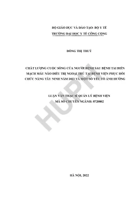 Chất lượng cuộc sống của bệnh nhân sau tai biến mạch máu