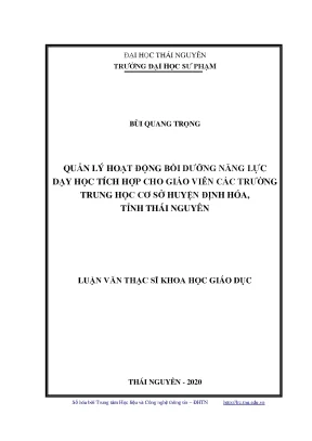 Quản Lý Bồi Dưỡng Năng Lực Dạy Học Tích Hợp Cho Giáo