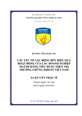 Các yếu tố ảnh hưởng đến hiệu quả hoạt động doanh nghiệp