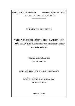 Nghiên cứu Đặc điểm Học của Dẻ ăn hạt tại Bắc Giang