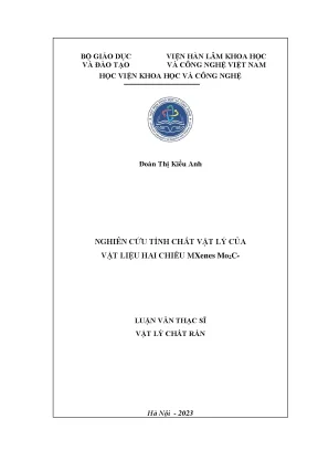 Nghiên Cứu Tính Chất Vật Lý Của Vật Liệu Hai Chiều