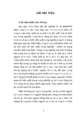 Phát Triển Ngành Chăn Nuôi Tại Tỉnh Lạng Sơn: Thực Trạng
