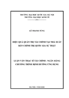 Hiệu Quả Quản Trị Tài Chính Tại Nhà Xuất Bản Chính Trị