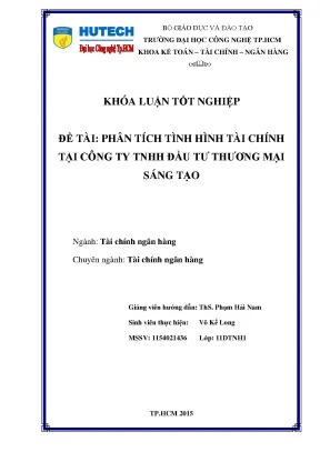 Phân Tích Tình Hình Tài Chính Tại Công Ty TNHH Đầu Tư