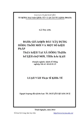 Đánh giá xây dựng nông thôn mới tại xã Nông Thịnh, huyện