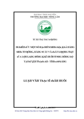 Đặc Điểm Sinh Học Của Lợn Lai Tại Trường Đại Học Nông 
