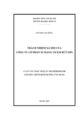 Trách Nhiệm Xã Hội Của Công Ty Cổ Phần Xi Măng Vicem Bút Sơn