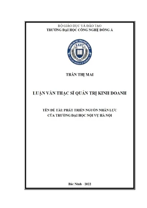 Phát Triển Nguồn Nhân Lực Trong Trường Đại Học: Chiến