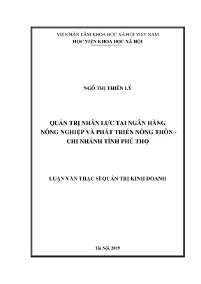 Quản Trị Nhân Lực Tại Ngân Hàng Nông Nghiệp Và Phát