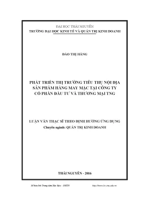 Phát Triển Thị Trường Tiêu Thụ Nội Địa Sản Phẩm Hàng May