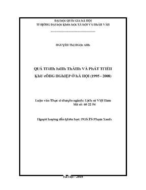 Phát Triển Khu Vực Xã Hội Tại Hà Nội (1995-2008)