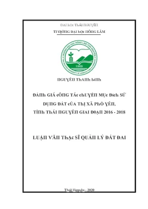 Quản lý đất đai tại Thái Nguyên: Nghiên cứu từ 2016 đến 2018