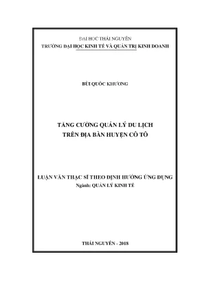 Tăng Cường Quản Lý Du Lịch Huyện Cô Tô: Giải Pháp và