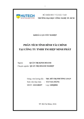 Phân Tích Tình Hình Tài Chính Tại Công Ty TNHH TM Hiệp