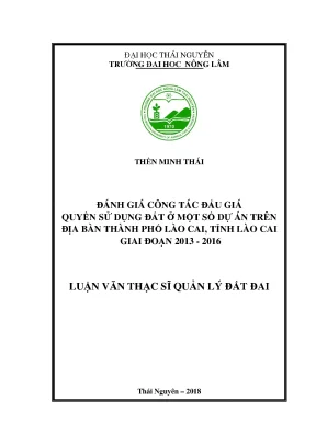 Đánh Giá Công Tác Đấu Giá Quyền Sử Dụng Đất Tại Lào Cai