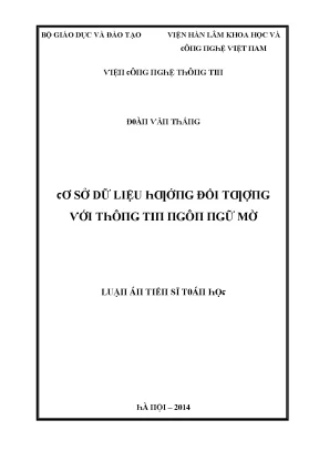Nghiên Cứu Về Sở Dữ Liệu Mờ Trong Khoa Học Máy Tính