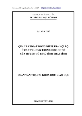 Quản Lý Hoạt Động Kiểm Tra Nội Bộ Tại Trường Trung Học
