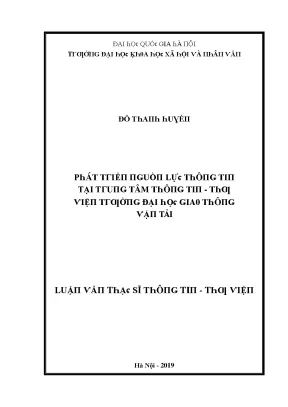 Luận Văn Cao Học Xã Hội Nhân Văn Tại Đại Học Quốc Gia Hà Nội
