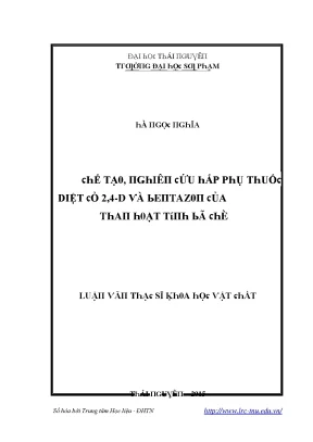 Nghiên cứu hiệu quả của 2,4-D và BENTAZON trong diệt cỏ