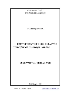 Đầu Tư FDI Tại Việt Nam Giai Đoạn 1986-2012