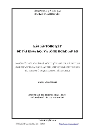 Giải pháp môi trường cho các vấn đề tại Đại học Thái Nguyên