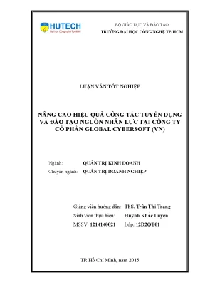 Nâng Cao Hiệu Quả Tuyển Dụng và Đào Tạo Nhân Lực Tại