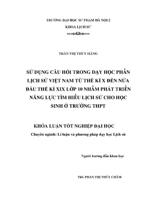 Phát Triển Năng Lực Tìm Hiểu Lịch Sử Qua Việc Sử Dụng 